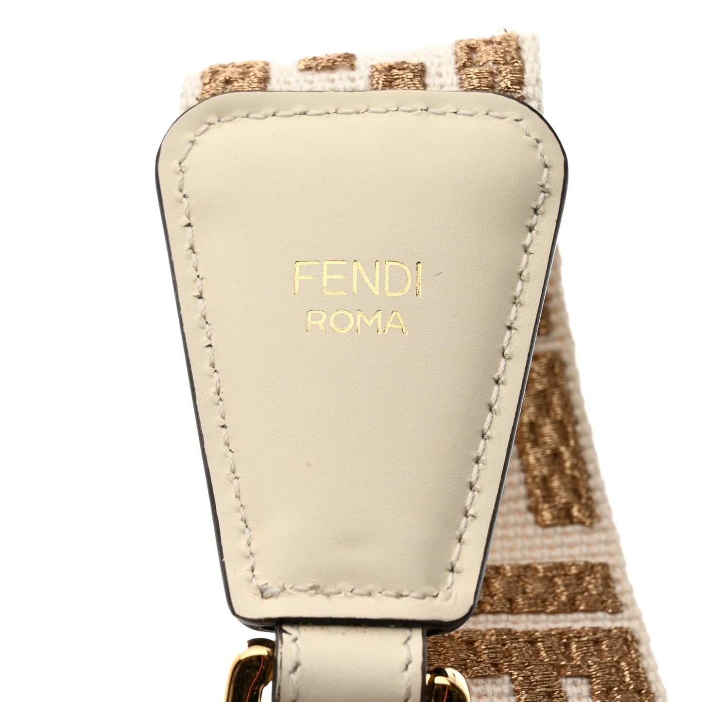 Jacquard Ribbon Vitello King FF Bi-Color Intreccio Adjustable Strap You Beige
