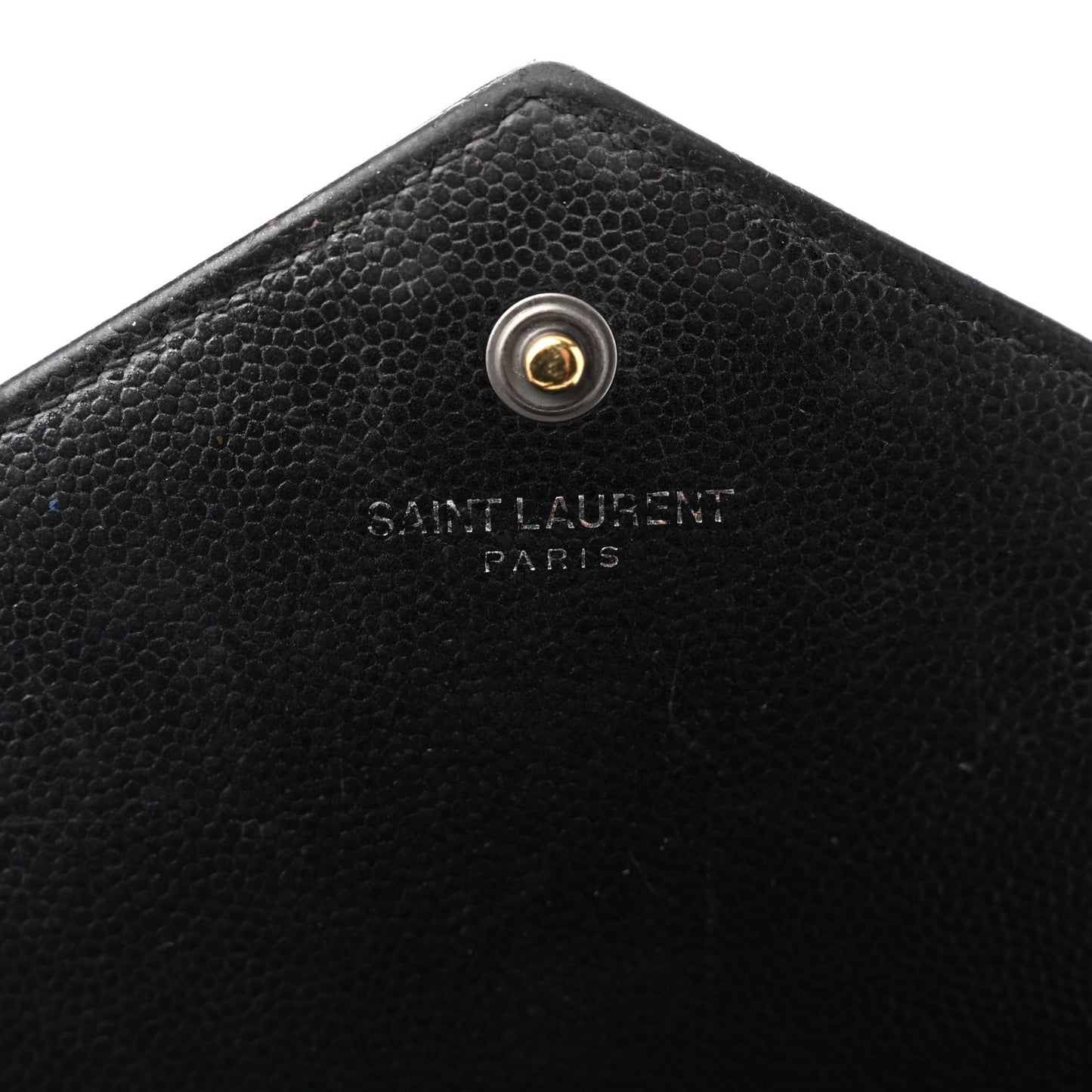 Grain De Poudre Matelasse Chevron Monogram Monochrome Chain Wallet Black