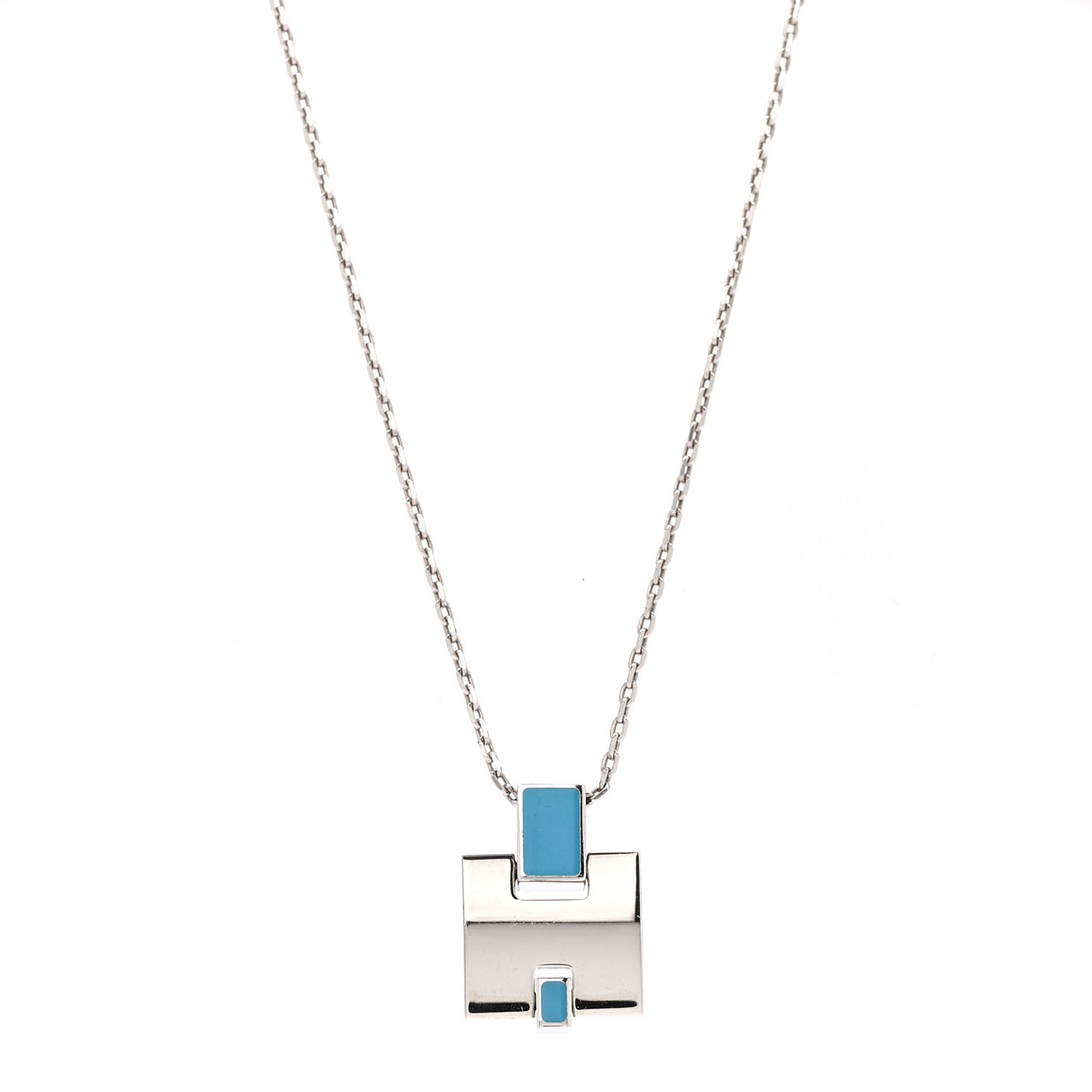 Palladium Lacquered Eileen Pendant Necklace Bleu Zanzibar