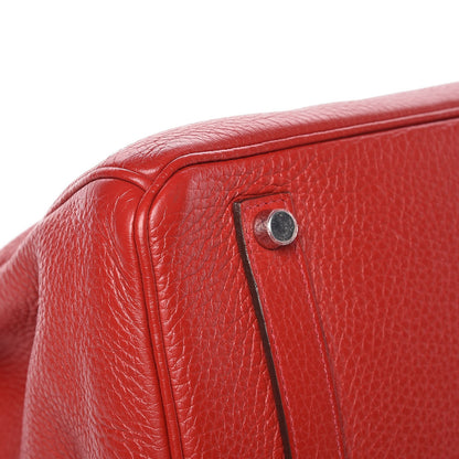 Hermes Taurillon Clemence Birkin 35 Rouge Casaque 33 of 36