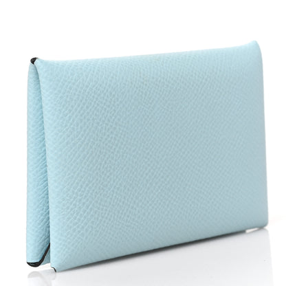 Hermes Epsom Calvi Card Case Bleu Zephyr 3 of 6