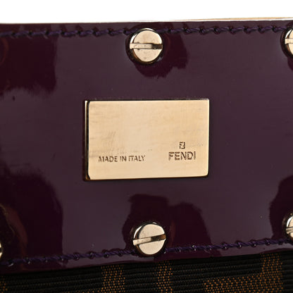 Fendi Zucca Patent Mia Tote Tobacco Burgundy 7 of 12
