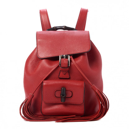 Gucci Calfskin Small Bamboo Backpack Red 1 of 9