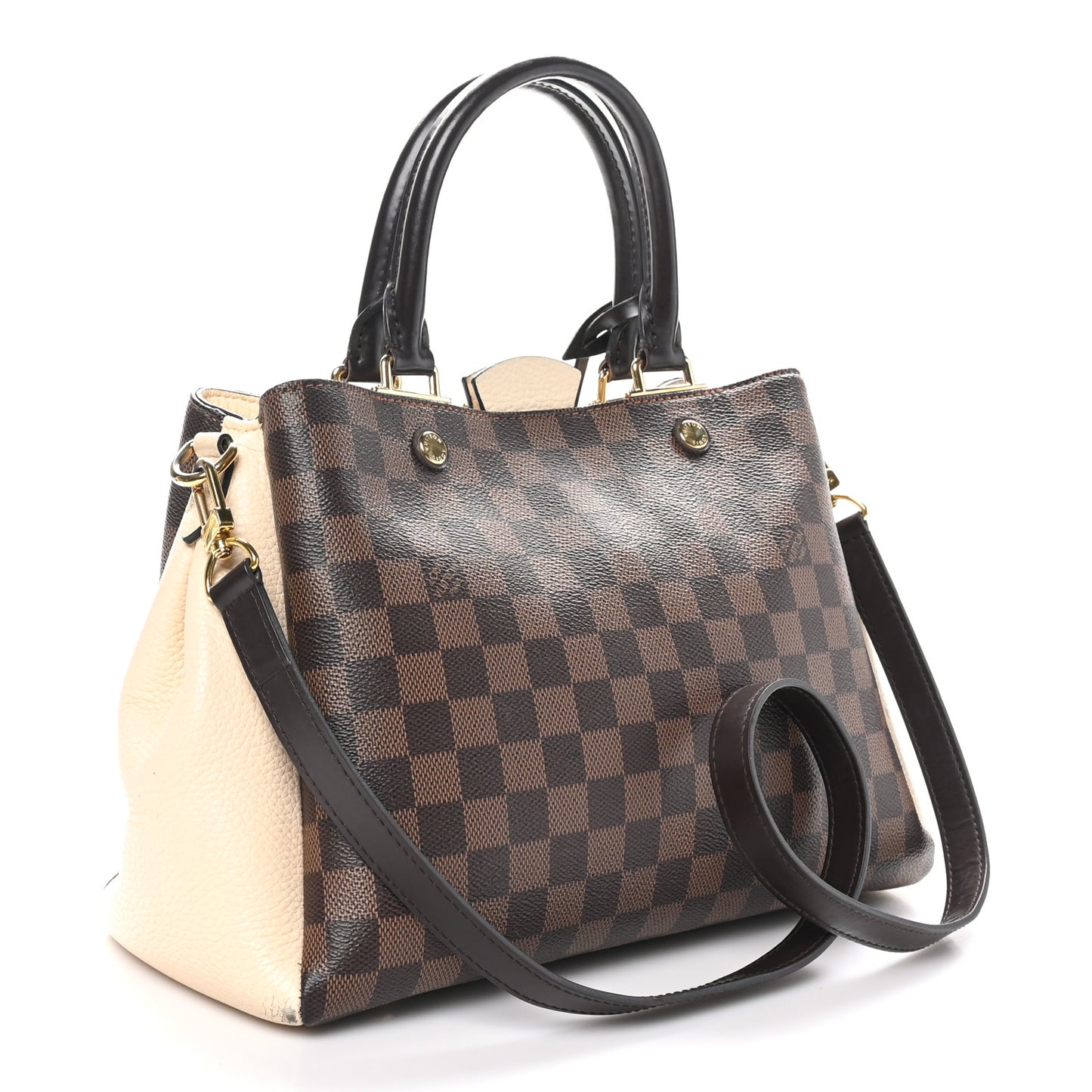 Damier Ebene Cuir Taurillon Brittany Creme