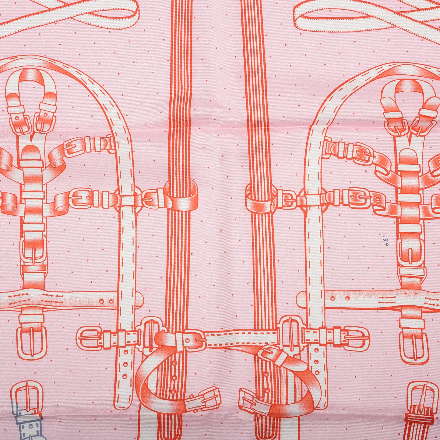 Silk Harnais De Timon Scarf 90 Rose Pale Gris Corail