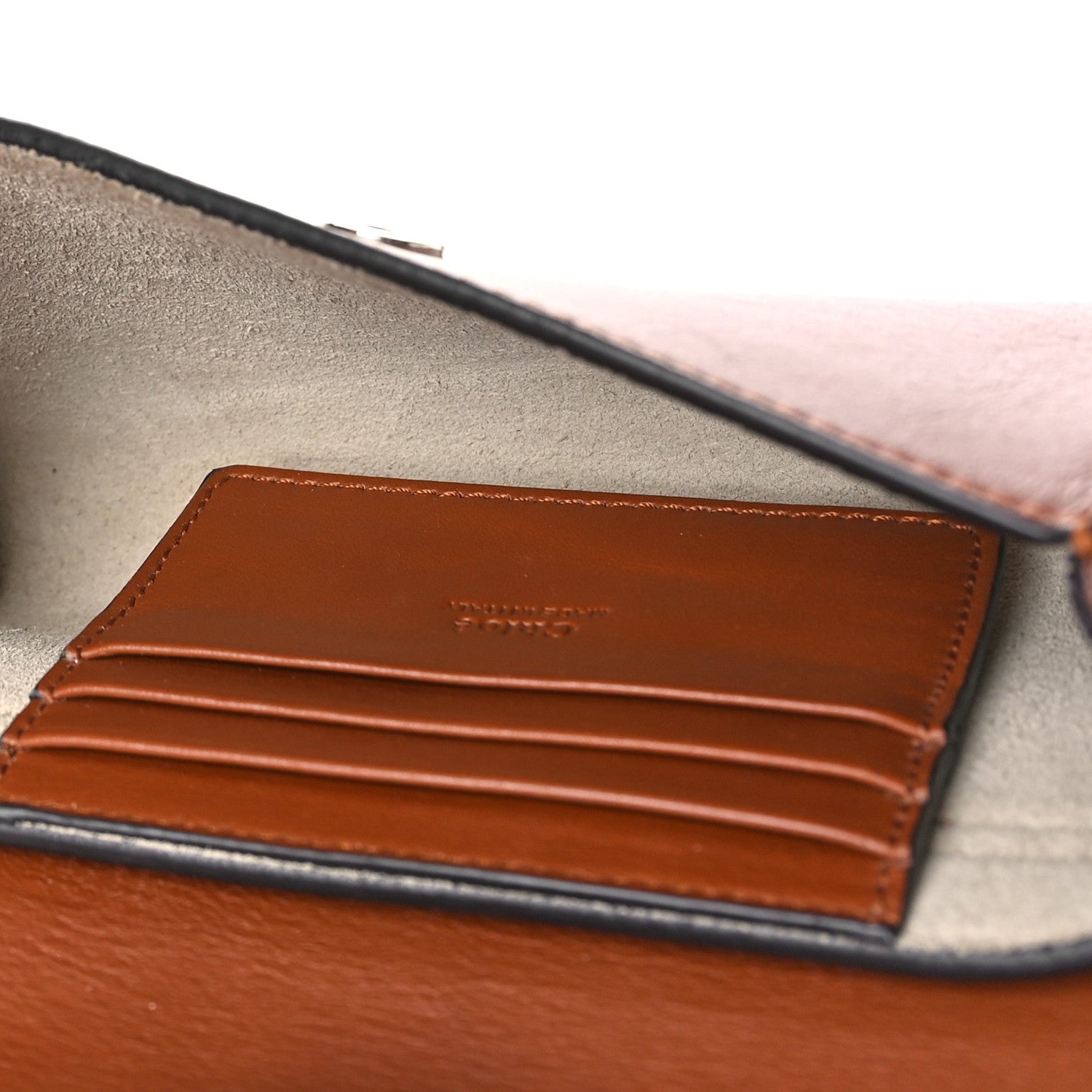 Chloe Suede Calfskin Mini Faye Shoulder Bag Tobacco 4 of 10