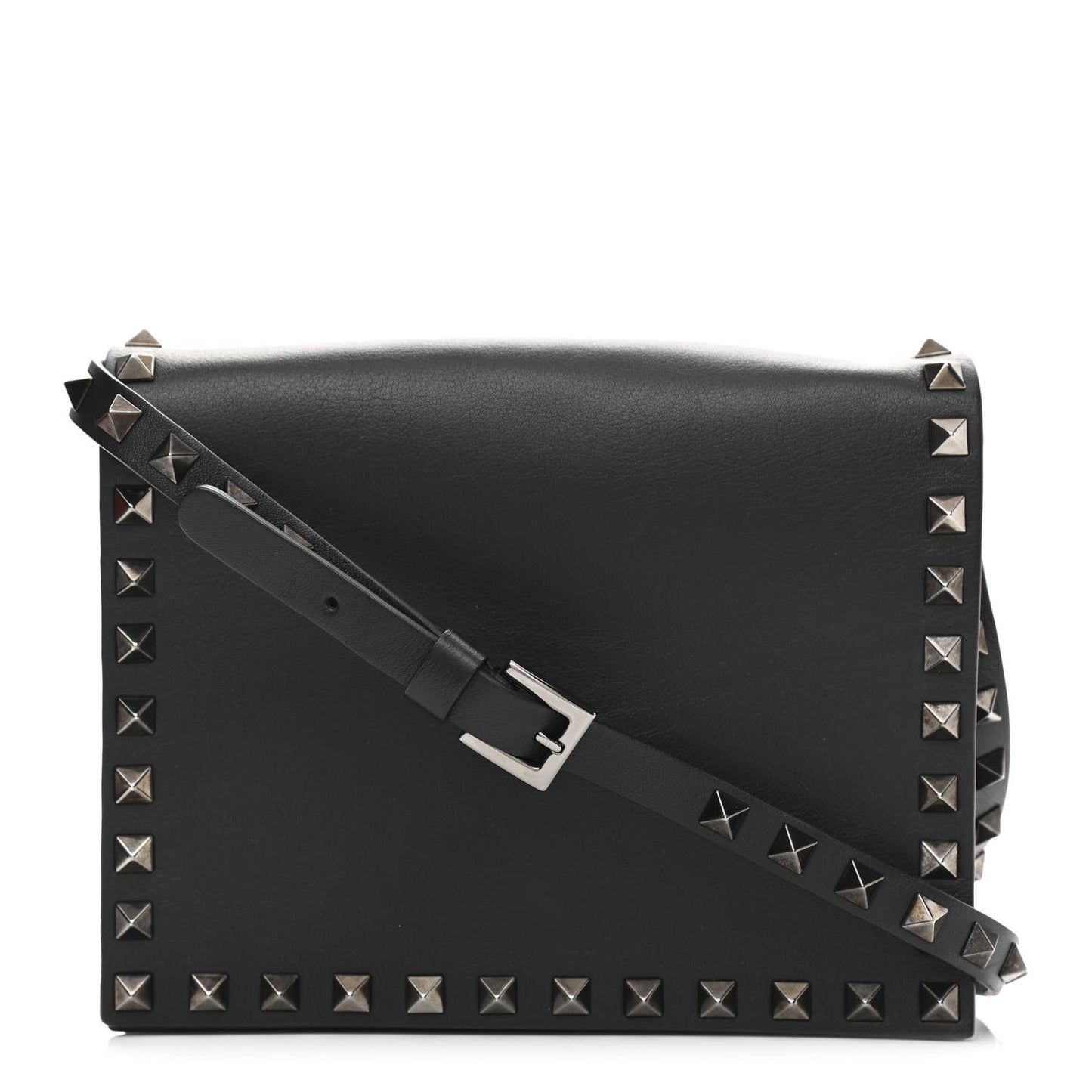 Vitello Rockstud Crossbody Bag Black