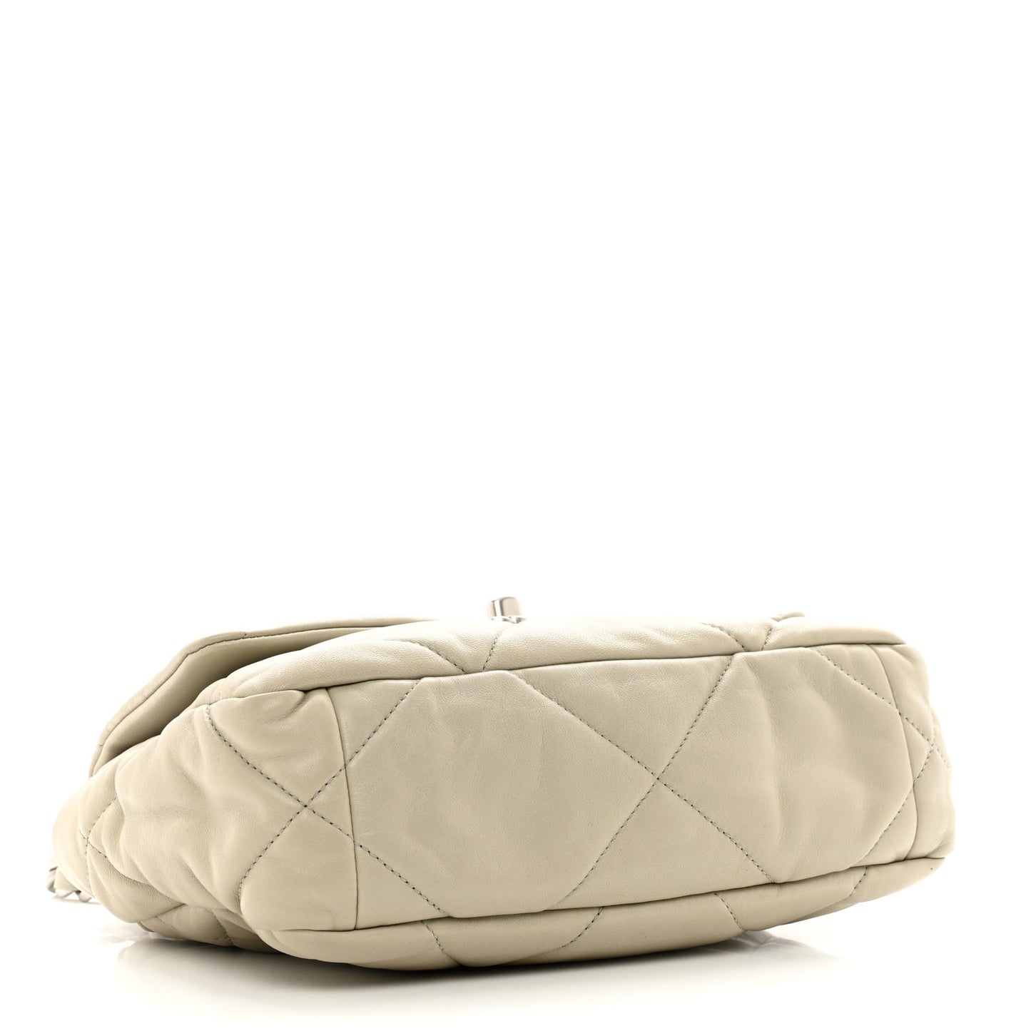 Lambskin Quilted Medium Chanel 19 Flap Light Grey