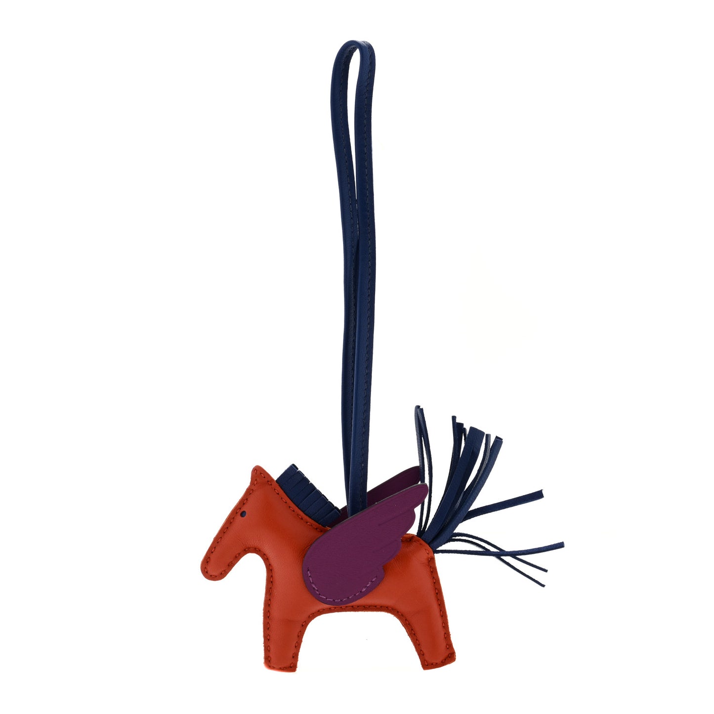 Milo Lambskin Grigri Rodeo Pegase Horse Bag Charm PM Cornaline Bleu Saphir Anemone