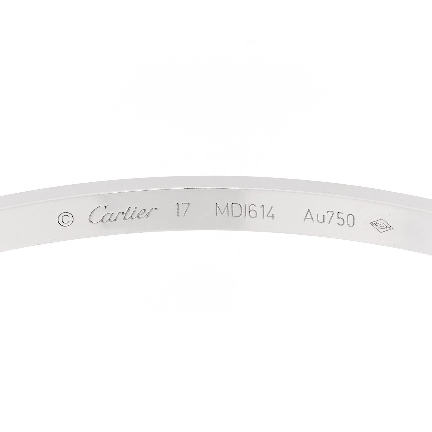 Cartier 18K White Gold 10 Diamond Small LOVE Bracelet 17 5 of 10