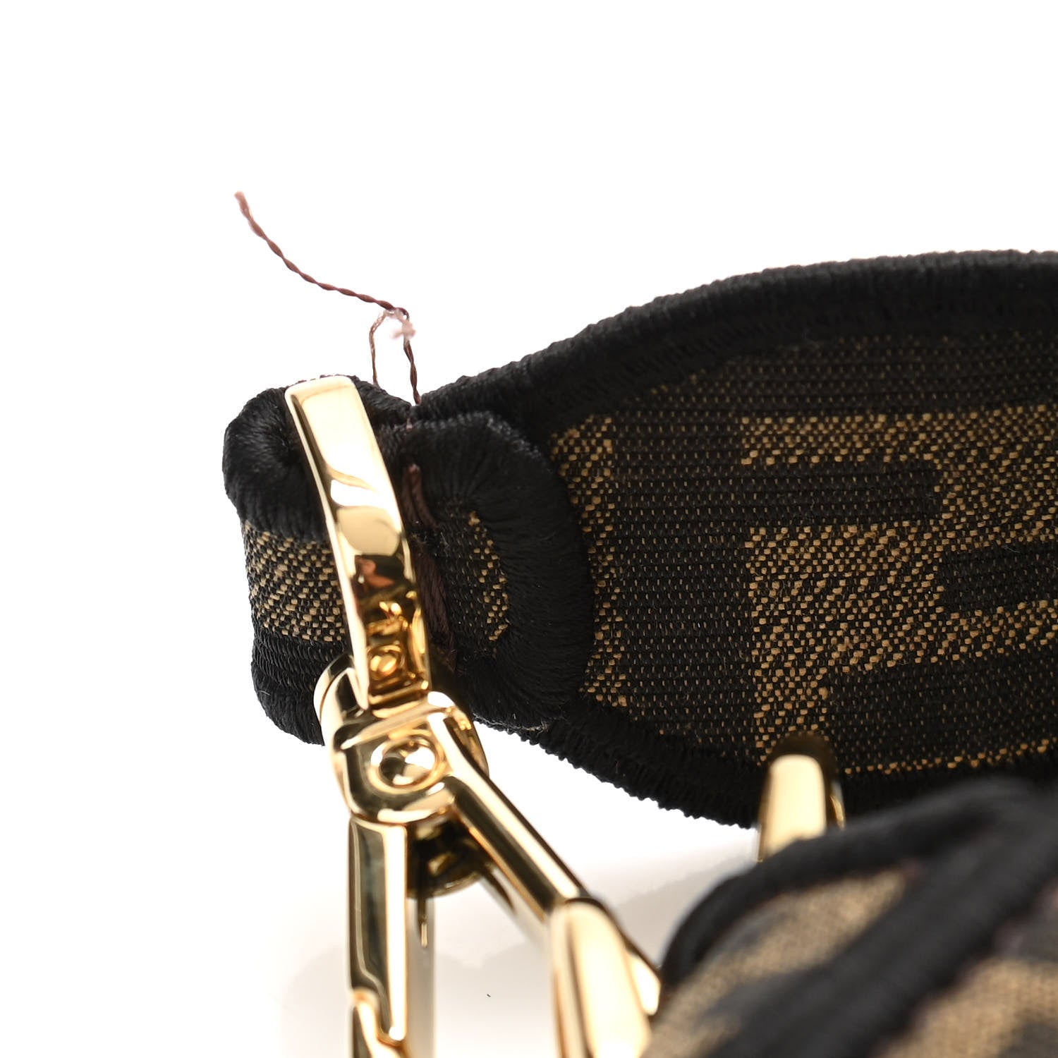 Fendi Fabric Jacquard FF 1974 Medium Baguette Tobacco Moro Black 11 of 13