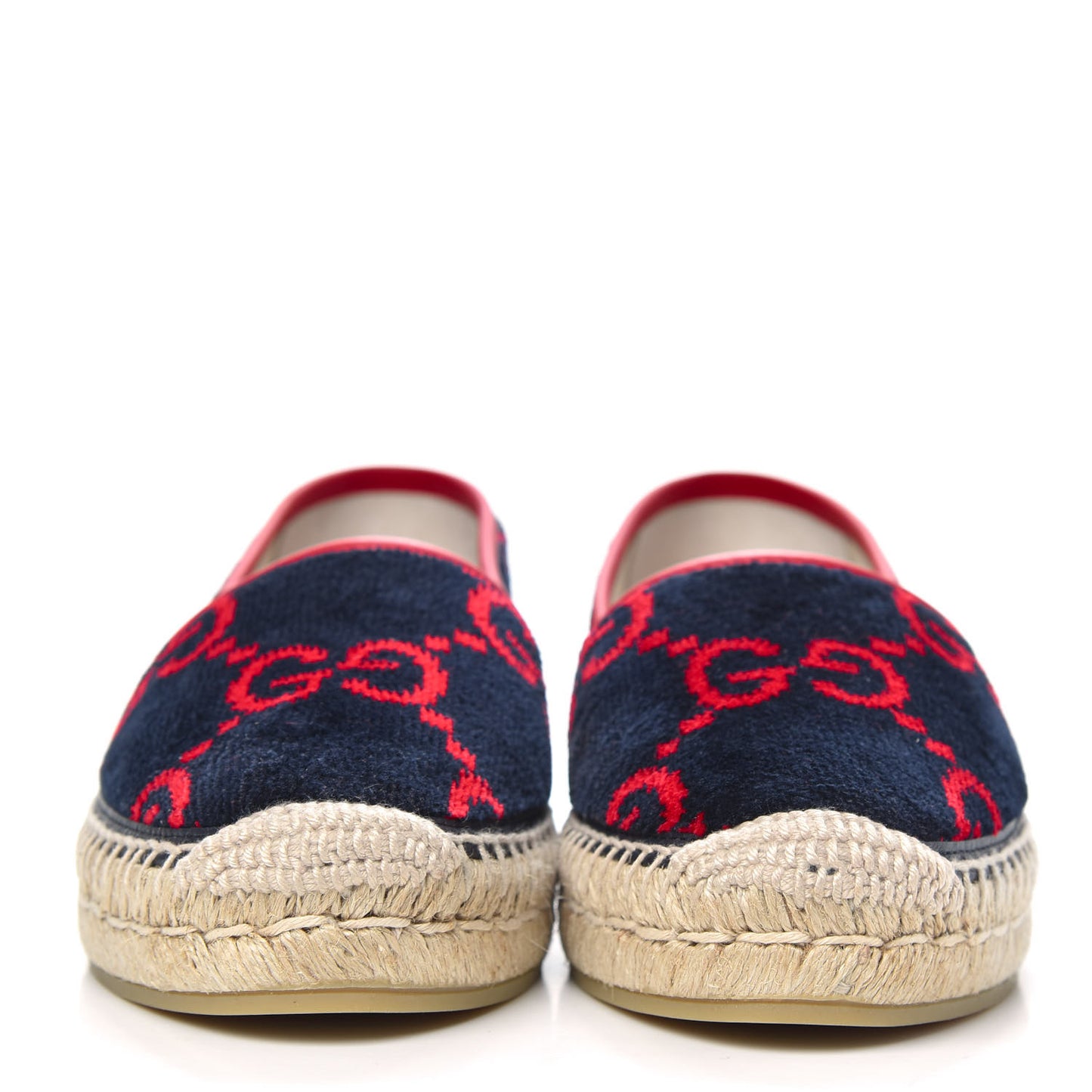 Terry Cloth GG Monogram Espadrilles 37 Blue Red