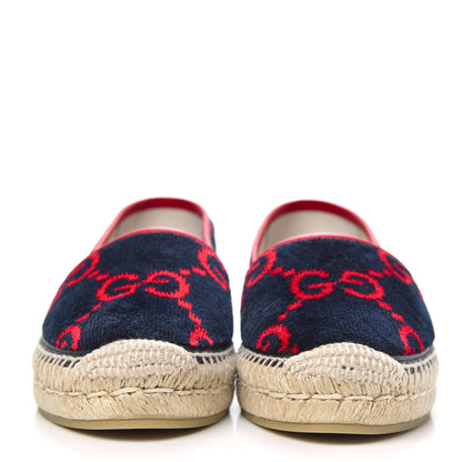 Gucci Terry Cloth GG Monogram Espadrilles 37 Blue Red 2 of 9