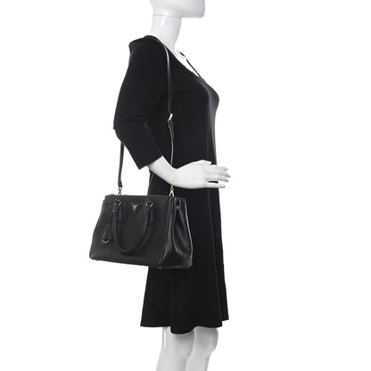 Prada Saffiano Small Galleria Double Zip Tote Black 2 of 10