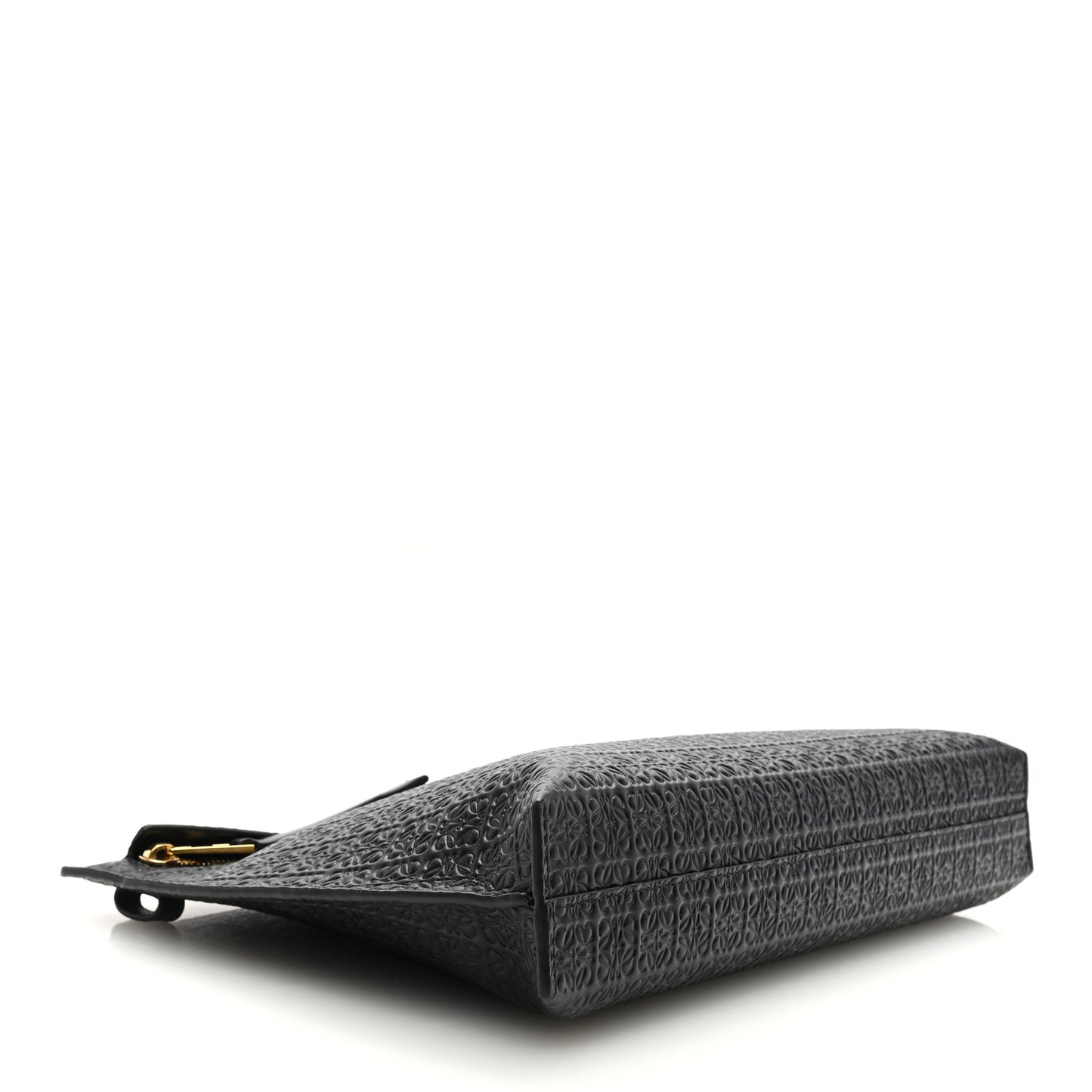 Calfskin Embossed Repeat T Pouch Black
