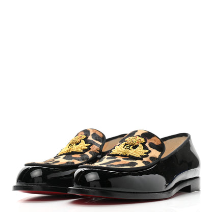 Christian Louboutin Pony Hair Patent Womens Laperouza Loafers 37.5 Black 3 of 10