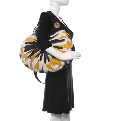 Gucci Leather Large Hysteria Top Handle Bag Black Yellow 2 of 13