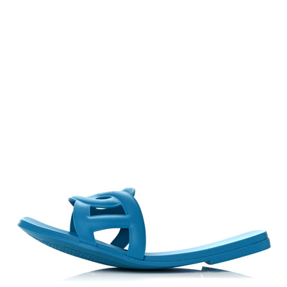 Hermes Rubber Aloha Sandals 38 Bleu Vif 1 of 8