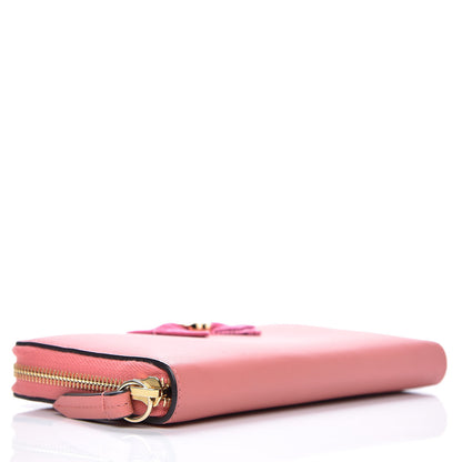 Gucci Lambskin GG Bow Zip Around Wallet Light Pink 4 of 11