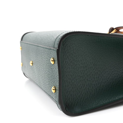 Gucci Textured Dollar Calfskin Web Small Diana Tote Bag Vintage Green Powder Pink 10 of 10