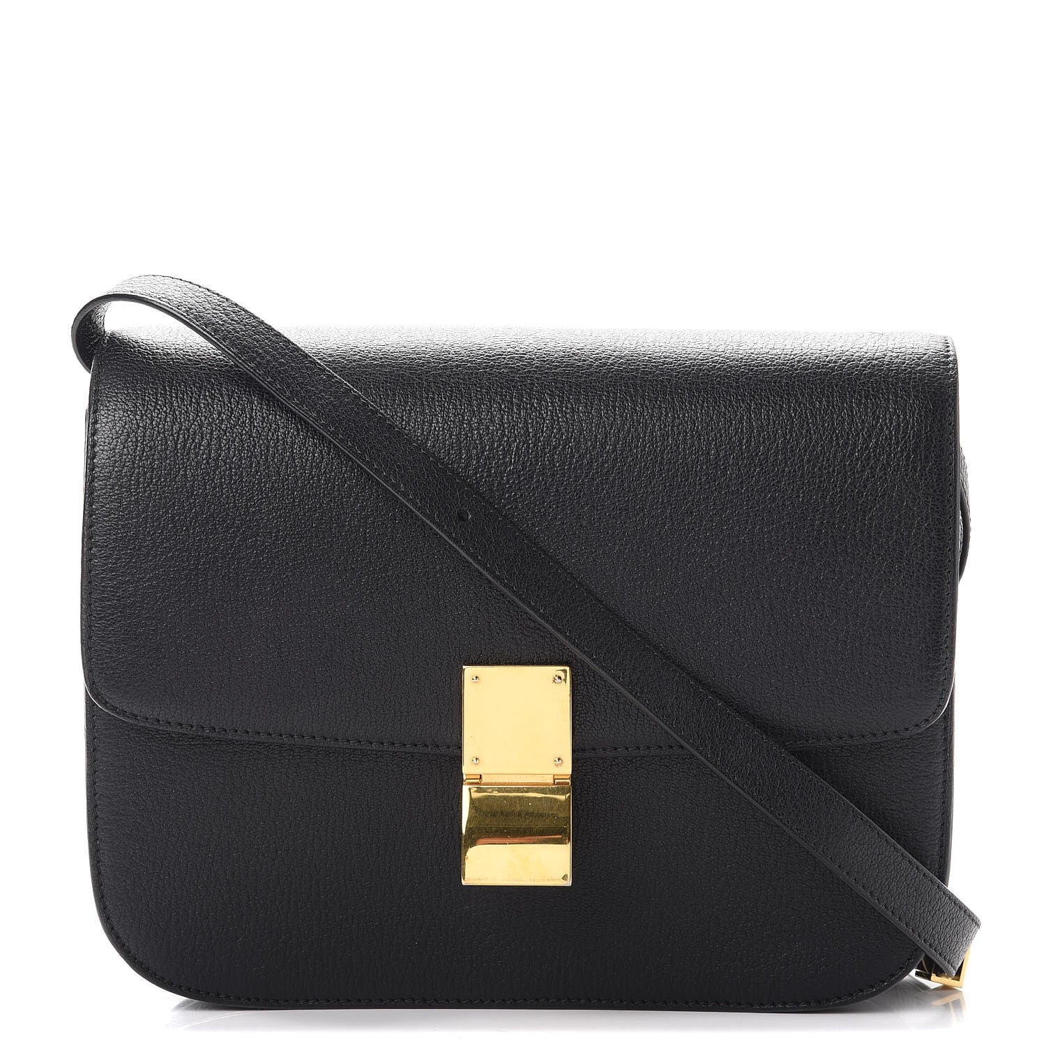 Celine Goatskin Medium Classic Box Flap Bag Black 1 of 10