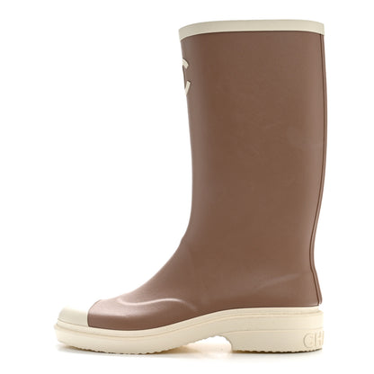Chanel Caoutchouk CC High Boots 39 Beige White 1 of 9