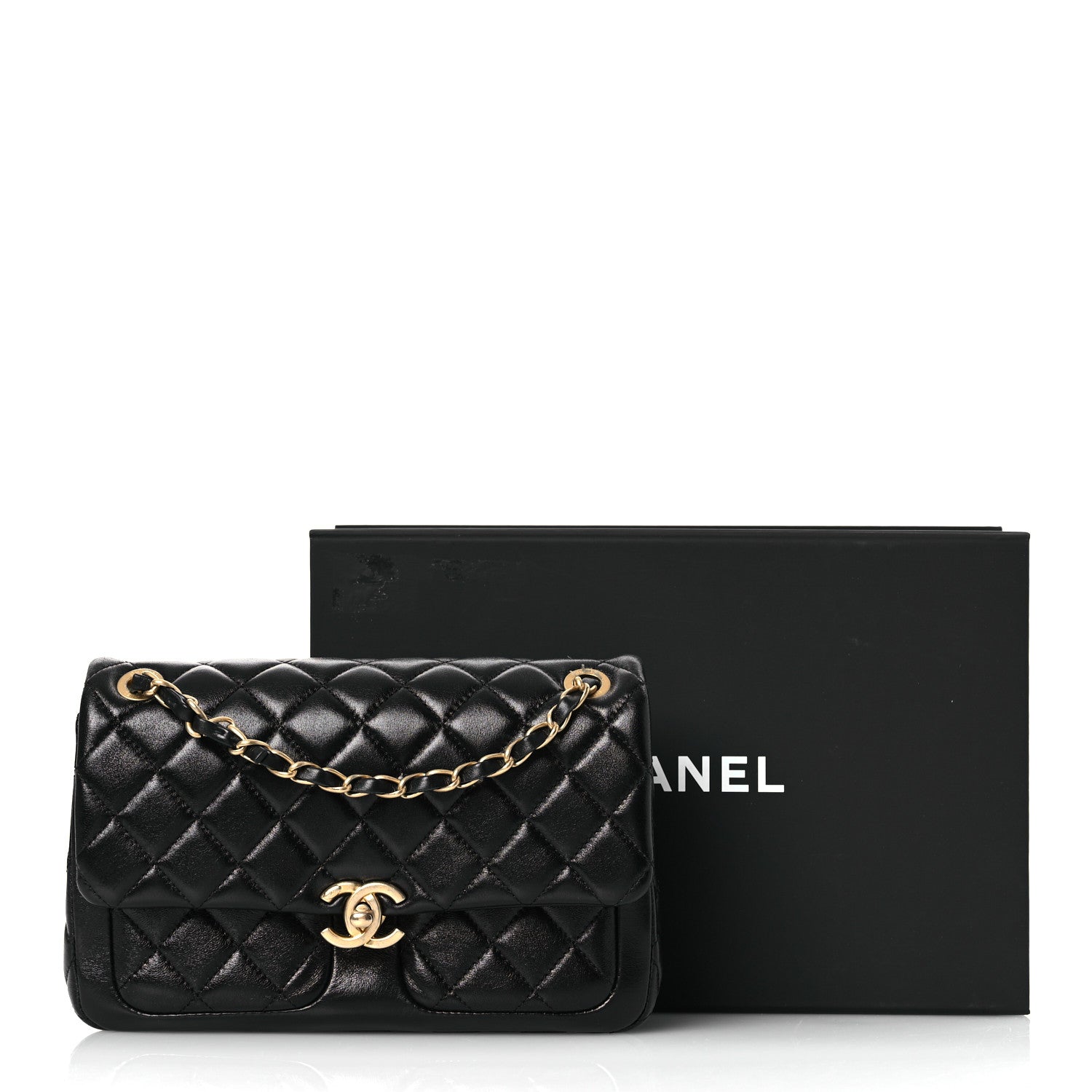 Chanel Shiny Lambskin Quilted Small Daily Friend Flap Black 14 of 14