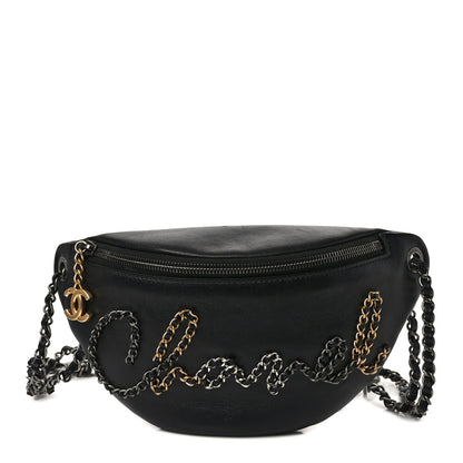Chanel Calfskin Chain 20s Signe Waist Bag Black 1 of 11