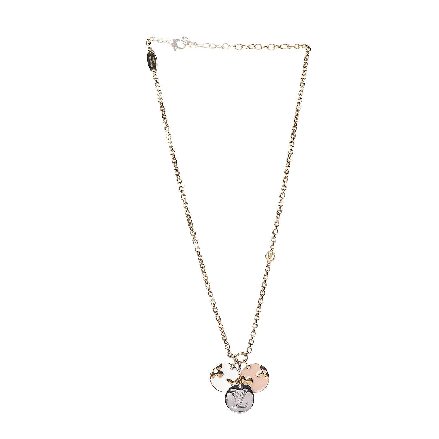 Louis Vuitton Monogram Charms Necklace Gold 3 of 5