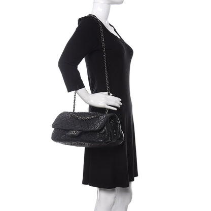 Chanel Distressed Lambskin Quilted Flap Black 2 of 10