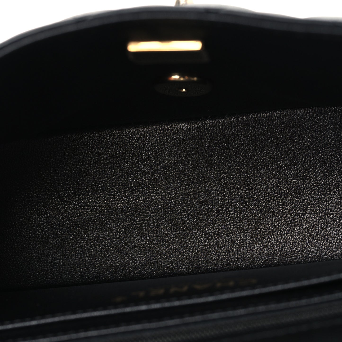 Lambskin Quilted Mini Rectangular Flap Black