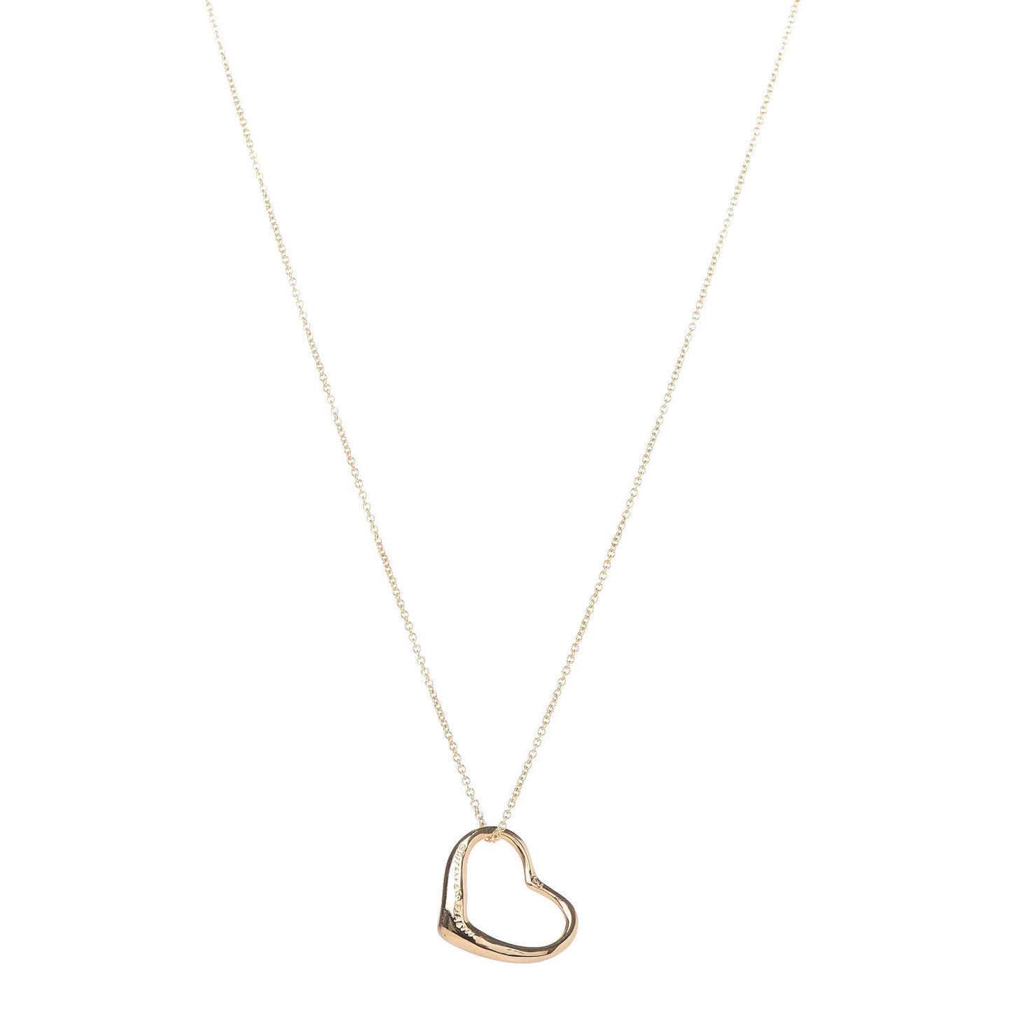 18K Yellow Gold Elsa Peretti Small Open Heart Pendant Necklace