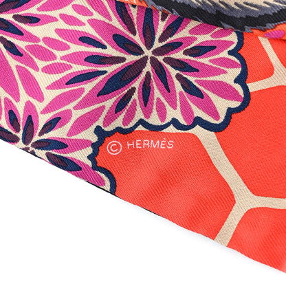 Hermes Silk The Three Graces Twilly Vermillion Fuchsia 3 of 4