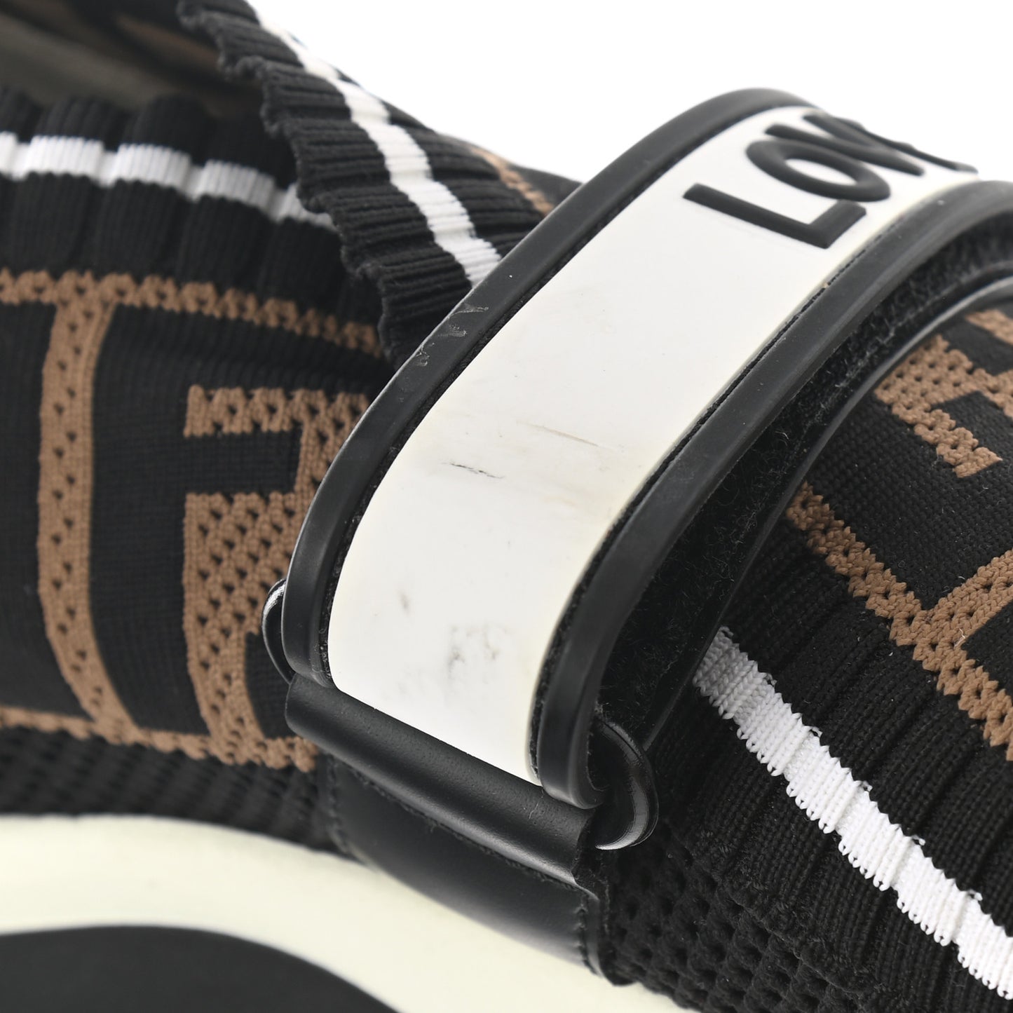 Stretch Yarn FF Stiff Band Rockoko Sneakers 36 Black White Tobacco