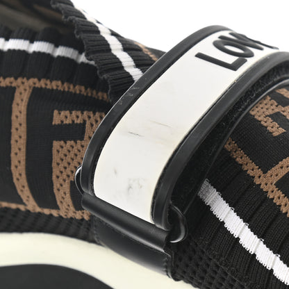 Fendi Stretch Yarn FF Stiff Band Rockoko Sneakers 36 Black White Tobacco 8 of 12