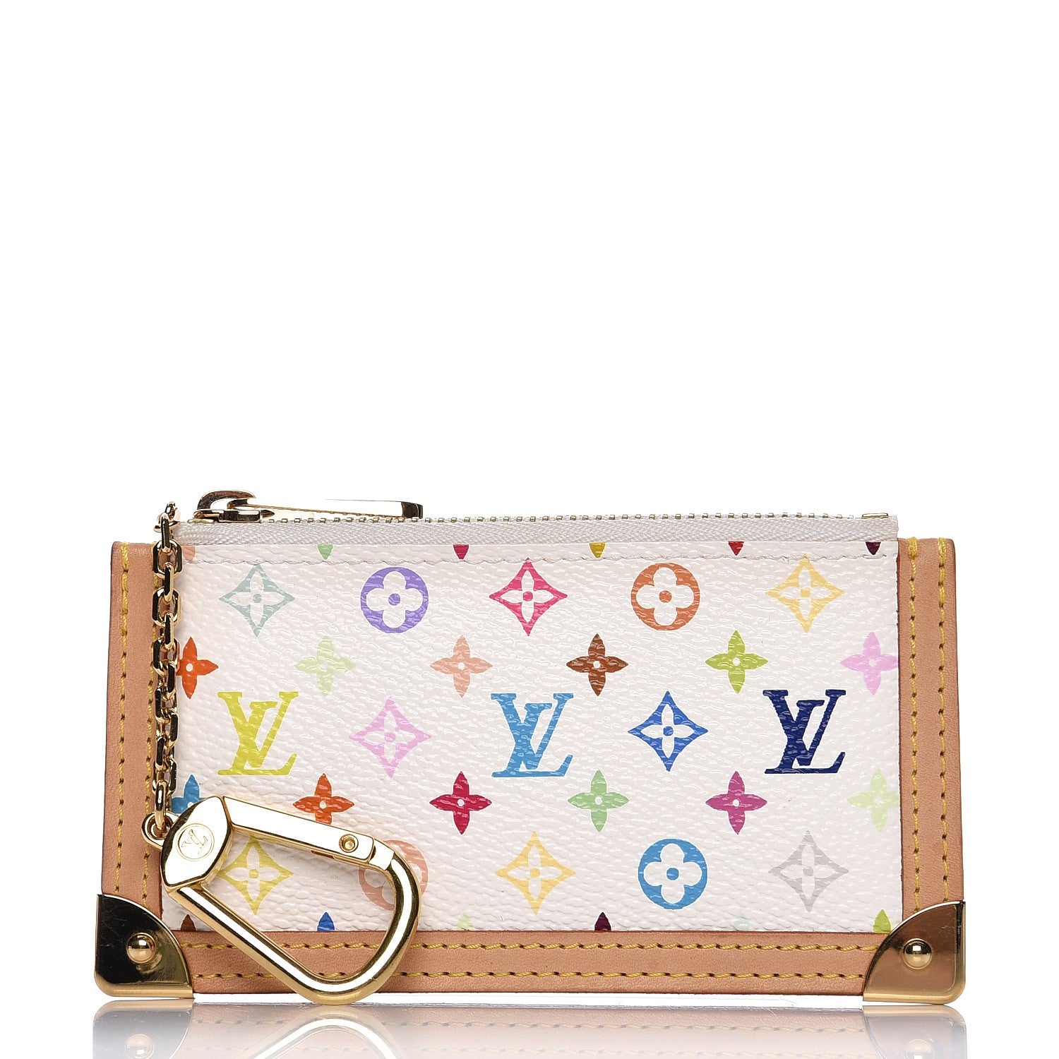 Louis Vuitton Monogram Multicolor Key Pouch White 1 of 7