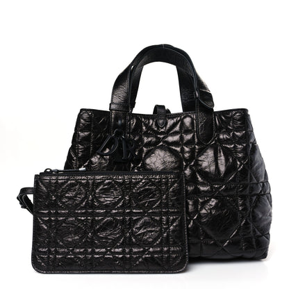 Christian Dior Crinkled Calfskin Cannage Medium Dior Tojours Bag Black 1 of 10