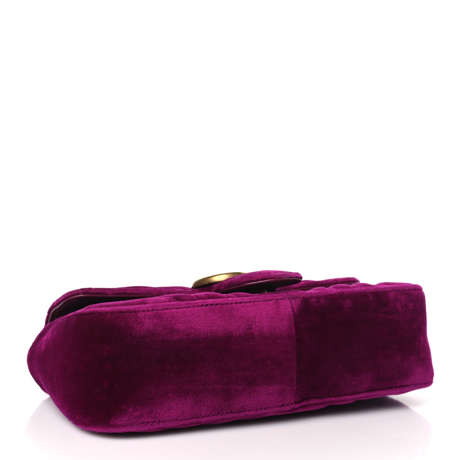Gucci Velvet Matelasse Mini GG Marmont Shoulder Bag Fuchsia Violet Cyclamen 4 of 10