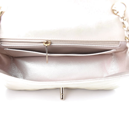 Chanel Iridescent Lambskin Quilted Mini Rectangular Flap Ivory 5 of 11