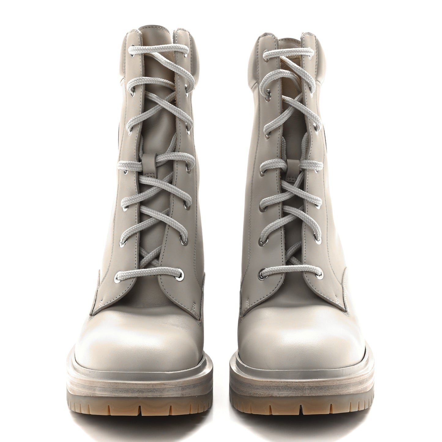 Calfskin Bridge Ankle Boots 40 Beige Grege
