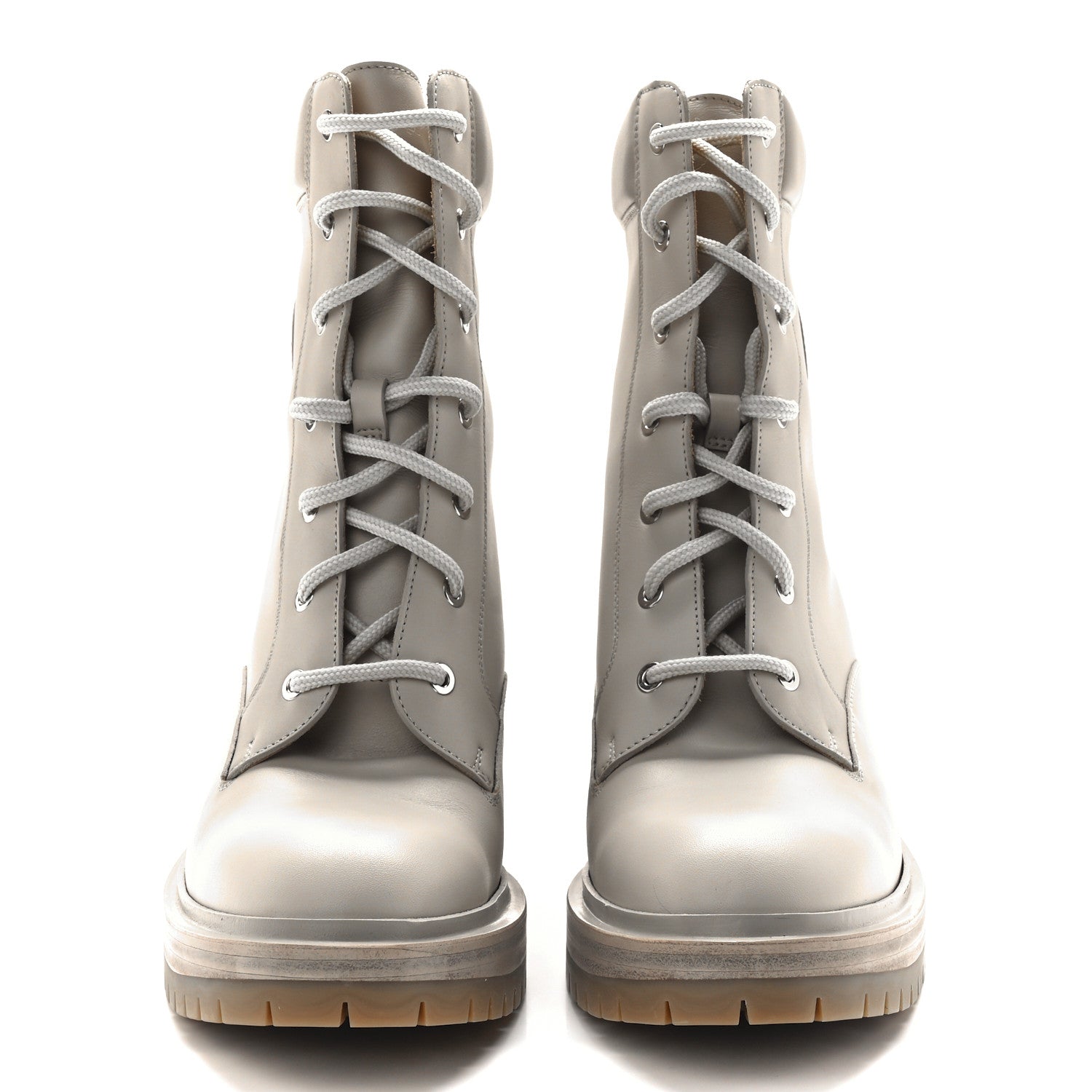 Hermes Calfskin Bridge Ankle Boots 40 Beige Grege 2 of 8