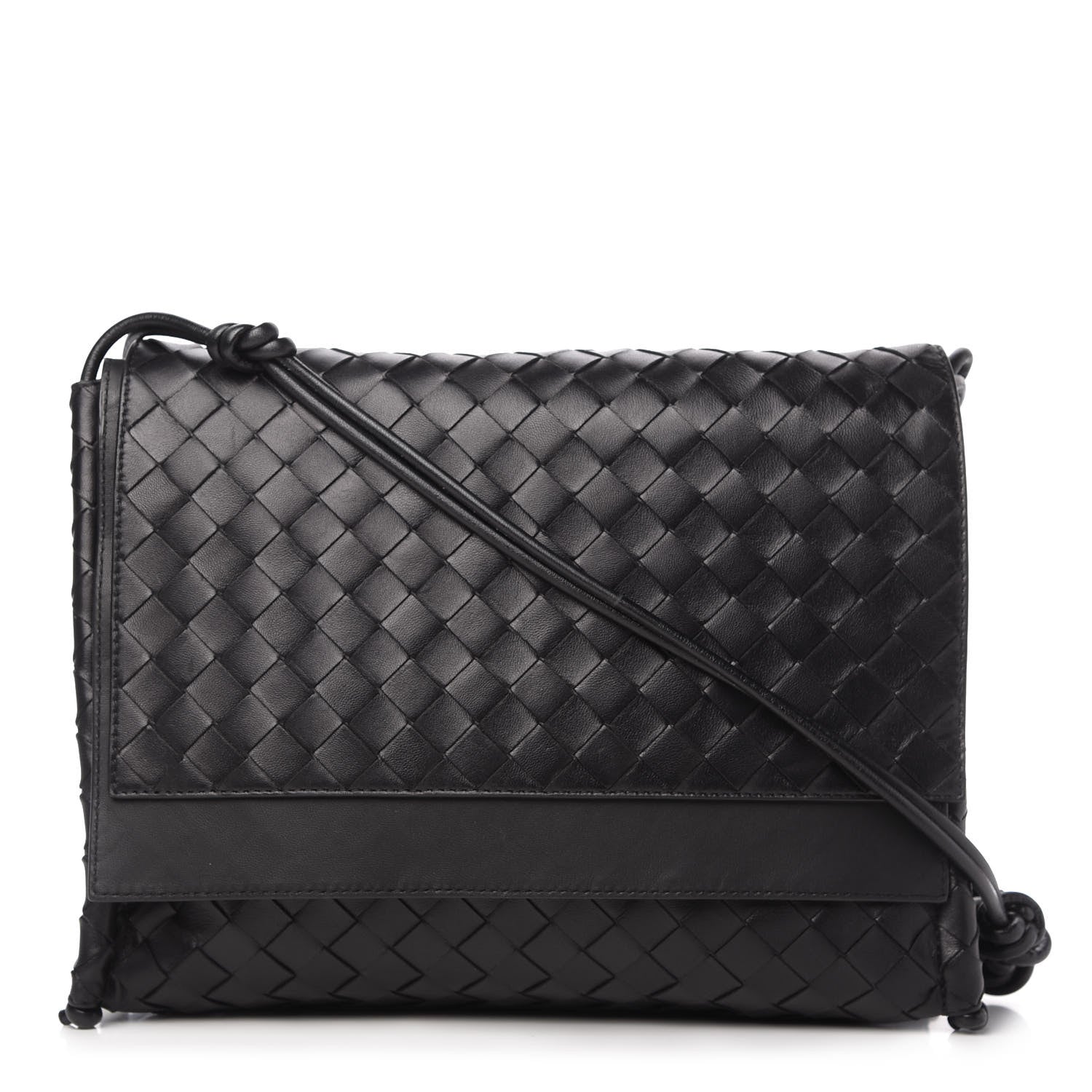 Bottega Veneta Nappa Intrecciato Medium Knot Flap Crossbody Black 1 of 10