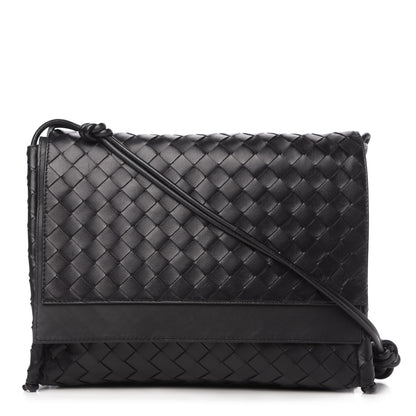 Bottega Veneta Nappa Intrecciato Medium Knot Flap Crossbody Black 1 of 10