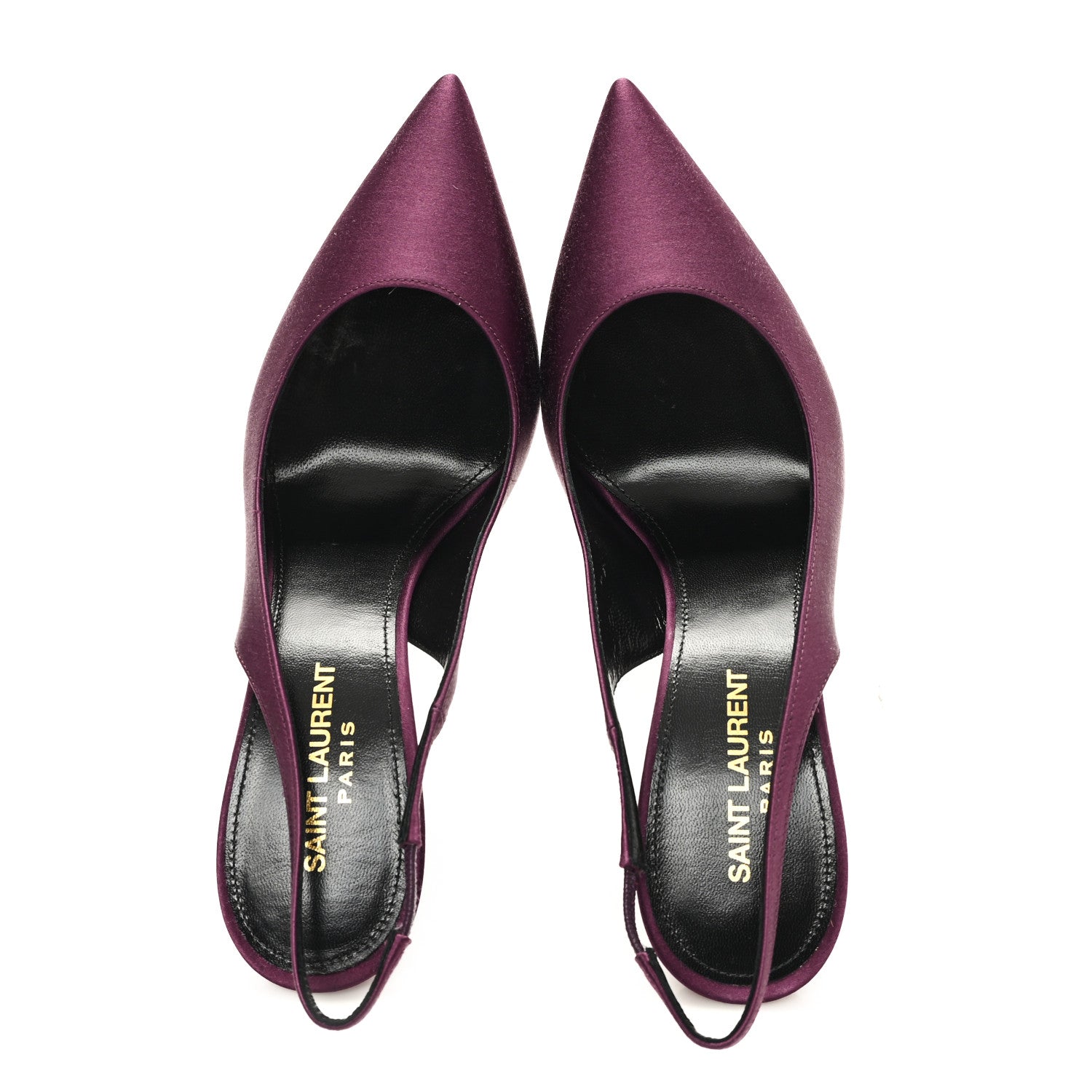 Saint Laurent Crepe Satin Zoe 105 Slingback Pump 38 Gem Purple 2 of 10