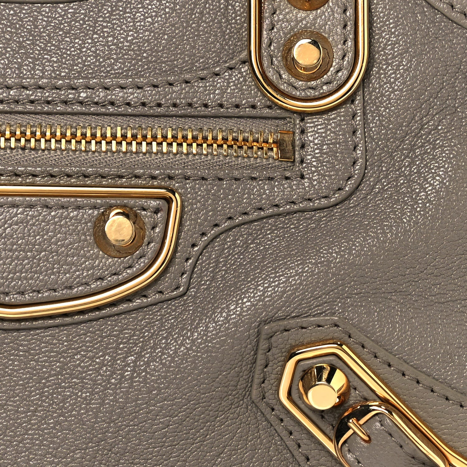 Balenciaga Chevre Gold Metallic Edge Hardware Mini City Gris Taupe 11 of 11