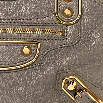 Balenciaga Chevre Gold Metallic Edge Hardware Mini City Gris Taupe 11 of 11