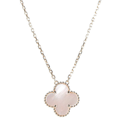 Van Cleef & Arpels 18K Yellow Gold Mother of Pearl Vintage Alhambra Pendant Necklace 4 of 7