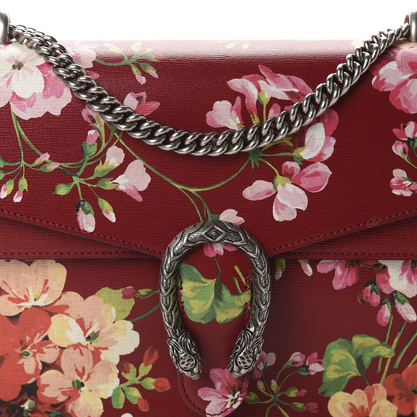 Calfskin Blooms Print Medium Dionysus Shoulder Bag Romantic Cherry Multicolor