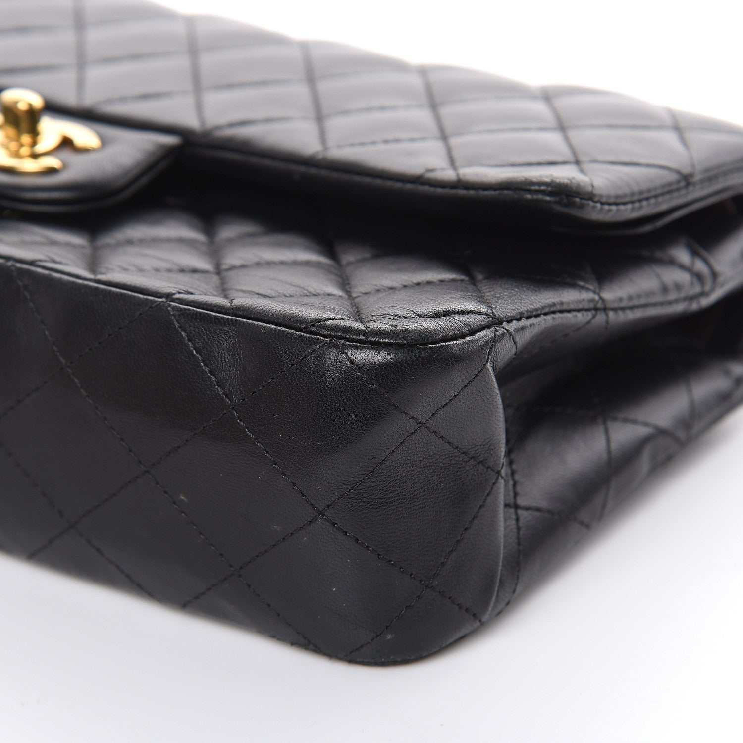 Chanel Lambskin Quilted Medium Double Flap Black 9 of 19