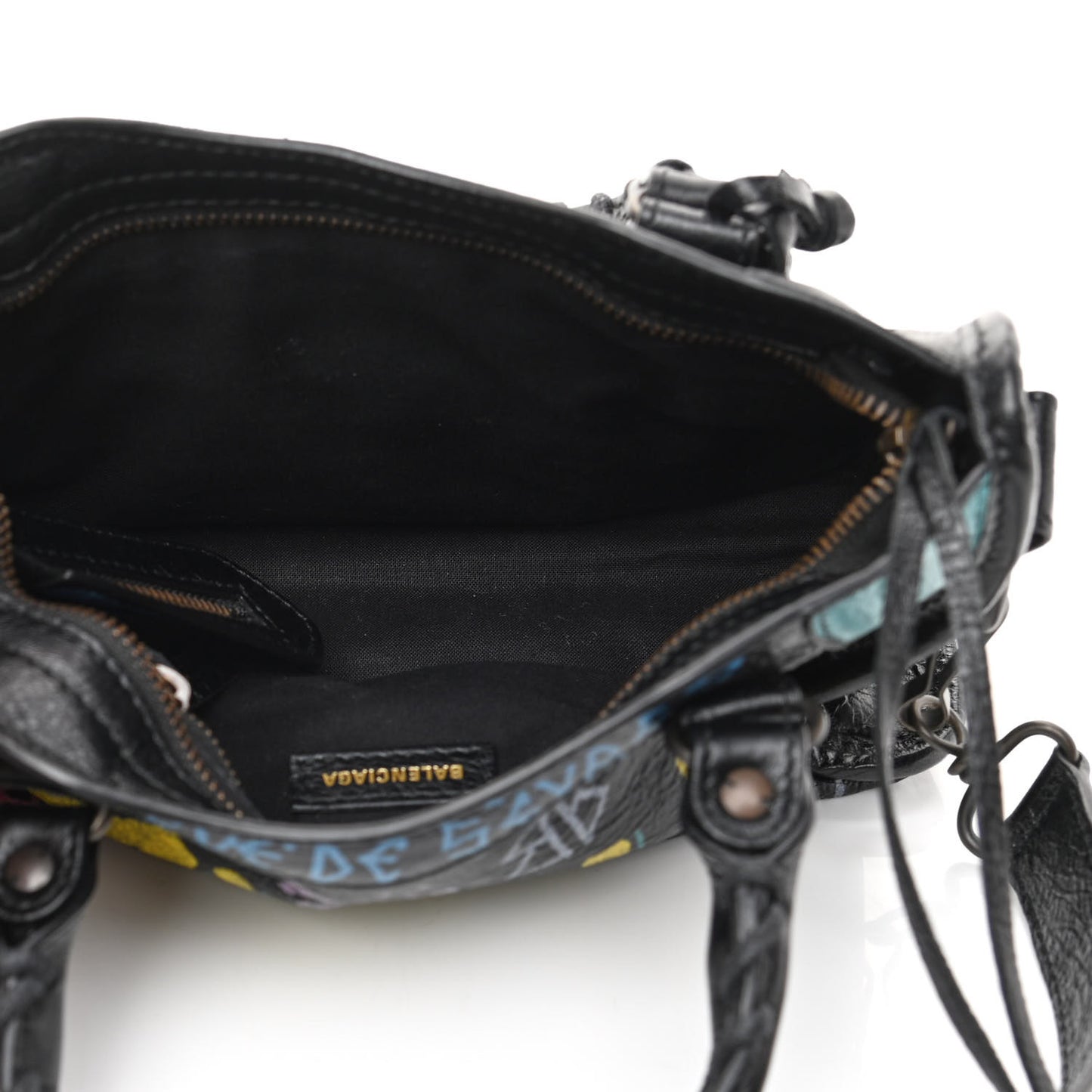 Agneau Arena Graffiti All Over Classic Hardware Mini City Black Multicolor